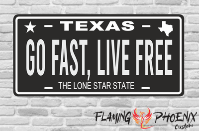 GO FAST LIVE FREE PLATE