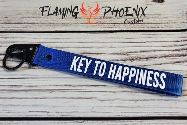 Key to happiness keychain