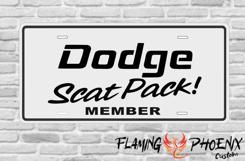 DODGE CHARGER SCAT PACK MEMBER PLATE