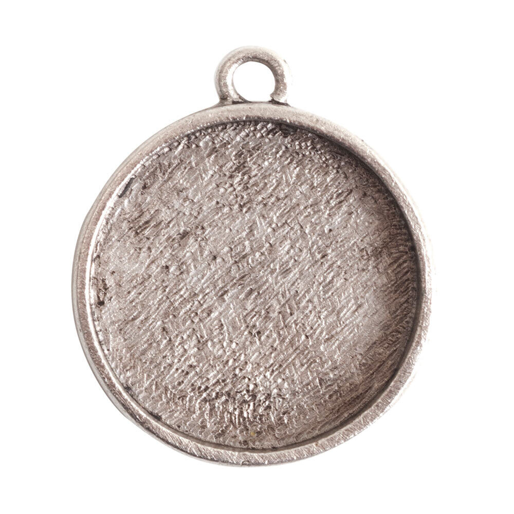 Crest Pendant Circle Antique Silver Nunn Design