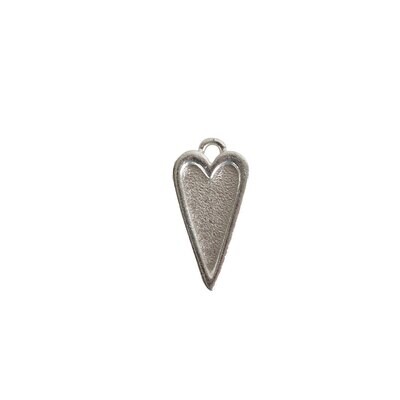 Mini Pendant Heart Single Loop Sterling Silver Plate