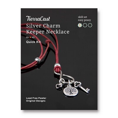 Charm Keep Necklace Kit, Antiqued Silver Plate