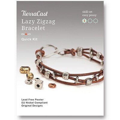 Lazy Zigzag Bracelet Kit, Antiqued Silver Plate