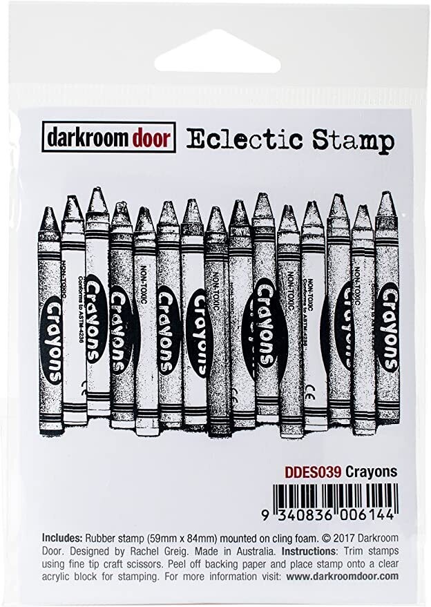 Crayons - Darkroom Door Rubber Stamp