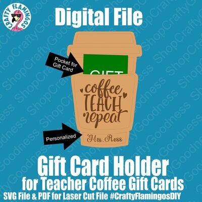 Coffee Cup Gift Card Holder for Teacher Gifts Appreciation