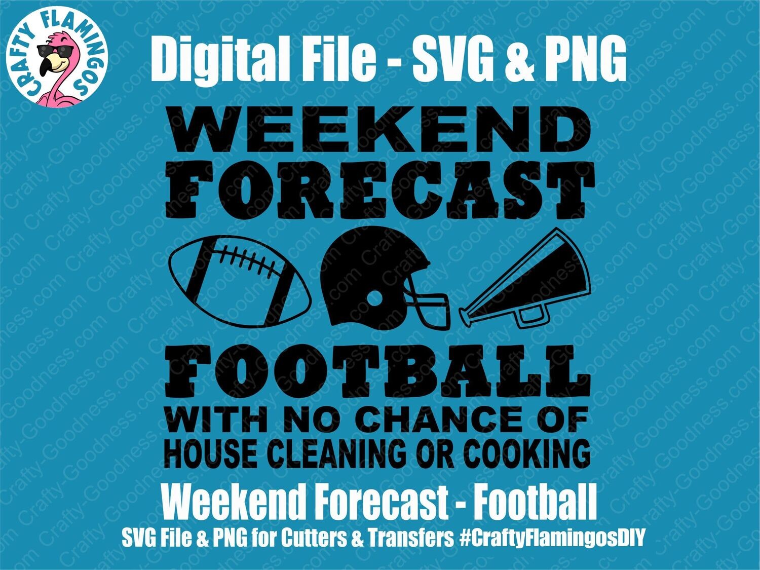 Weekend Forecast: Football SVG Cutting File and PNG for Vinyl, HTV, Sublimation, or DTF