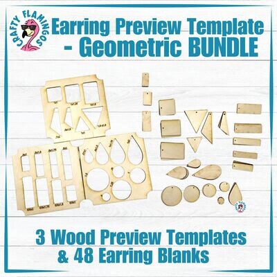 Earring Preview Template - Geometric BUNDLE 3 styles with 48 Earring Blanks