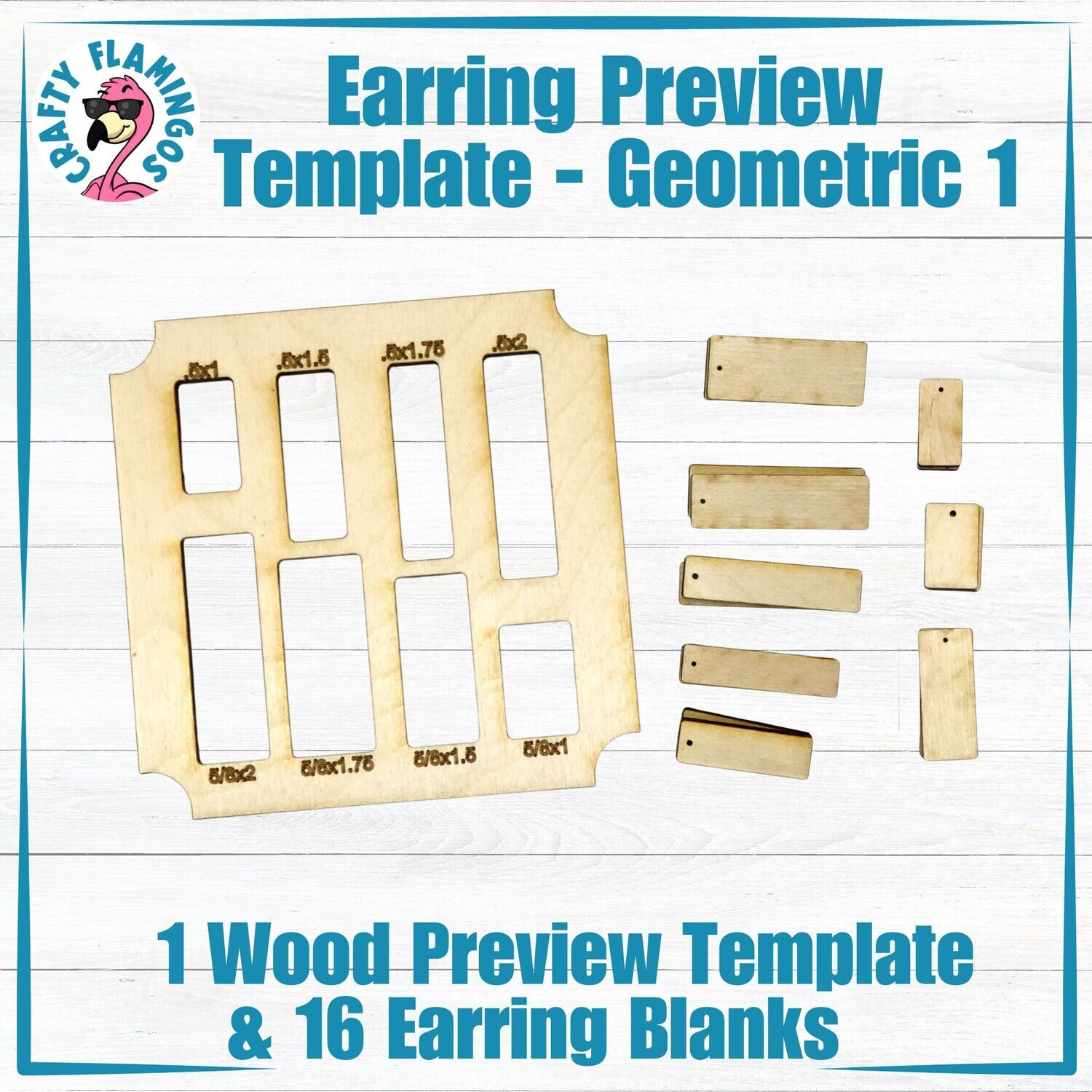 Earring Preview Template - Geometric 1 Rectangles with 16 Earring Blanks
