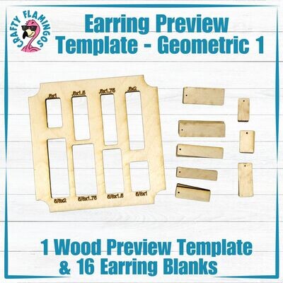 Earring Preview Template - Geometric 1 Rectangles with 16 Earring Blanks
