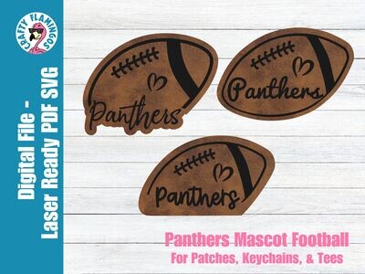 Panthers Football Patch- 3 styles - Patches, Keychain, & Tees - SVG Laser Glowforge Cut File Digital Download PDF