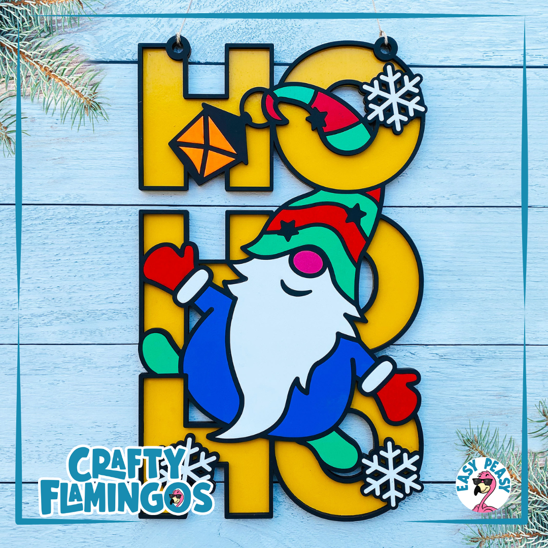 Ho Ho Ho Gnome Christmas Holiday DIY SIGN PARTY
