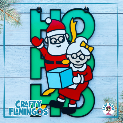 Ho Ho Ho Mr. & Mrs. Claus Christmas Holiday DIY SIGN PARTY