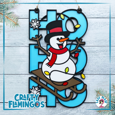 Ho Ho Ho Snowman Christmas Holiday DIY SIGN PARTY