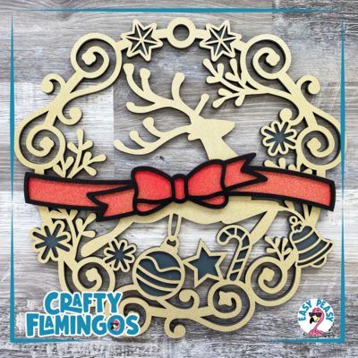 Flying Reindeer Wreath Holiday DIY Sign Project KIT