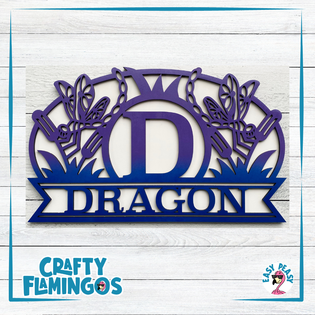 Dragonfly Oval Monogram DIY Sign Project Kit