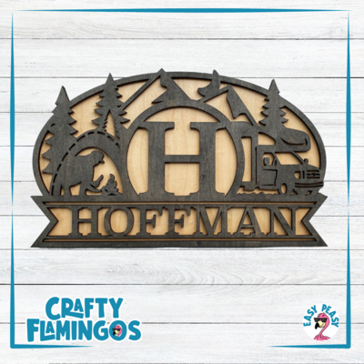 Camping Oval Monogram DIY Sign Project Kit