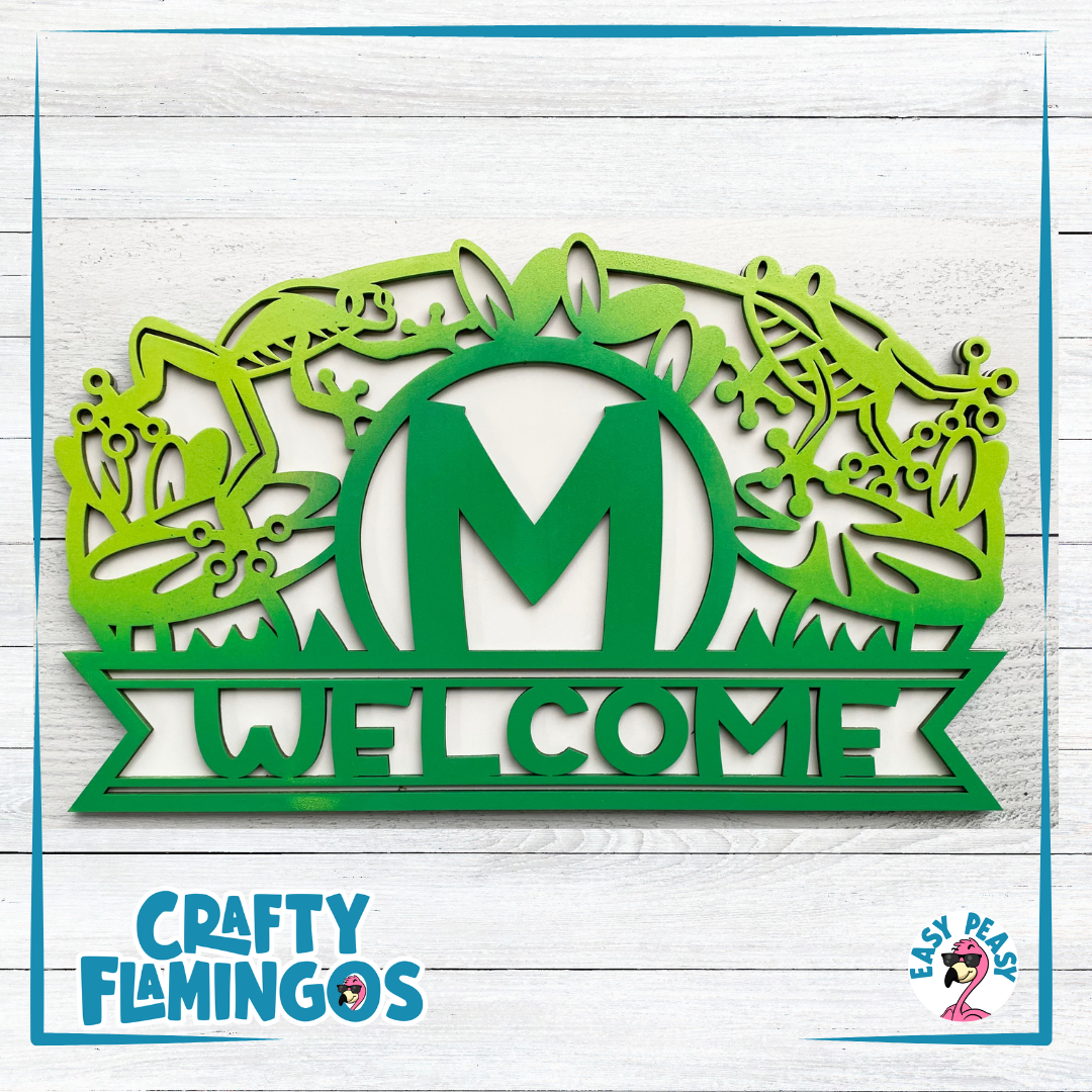 Frogs Oval Monogram DIY Sign Project Kit