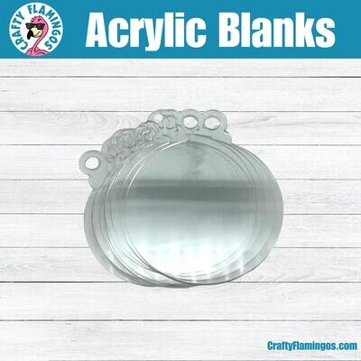 Clear Acrylic Christmas Ornament Blanks DIY Round Shape with Hole Pack of 10