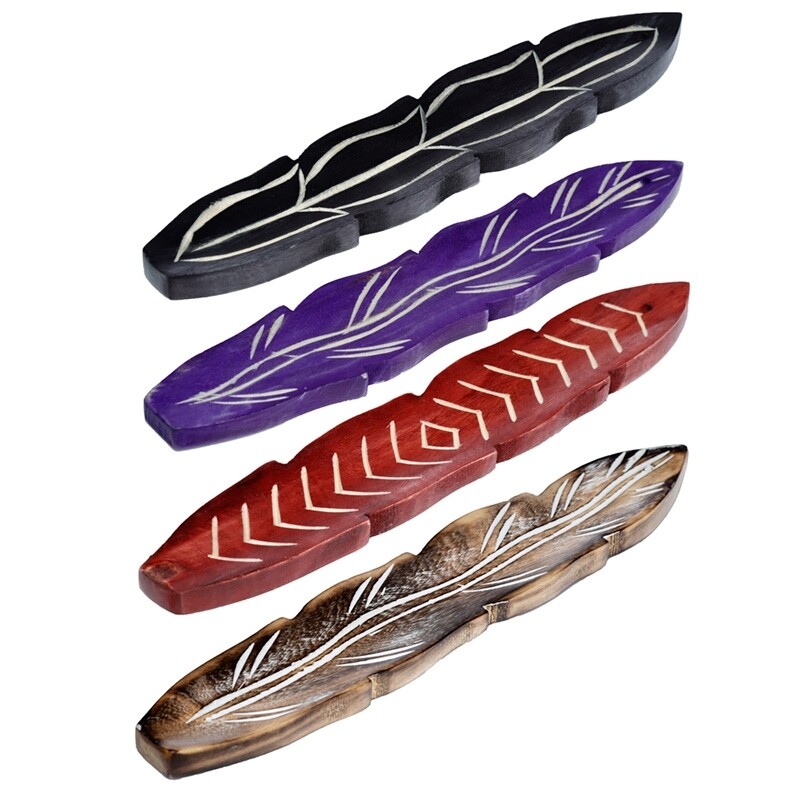 Mango Wood Feather Shaped Ashcatcher