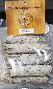 White Sage smudge stick (12pk - 3 1/2&quot;)
