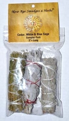Cedar, White &amp; Blue Sage 3-Pack: 4&quot;