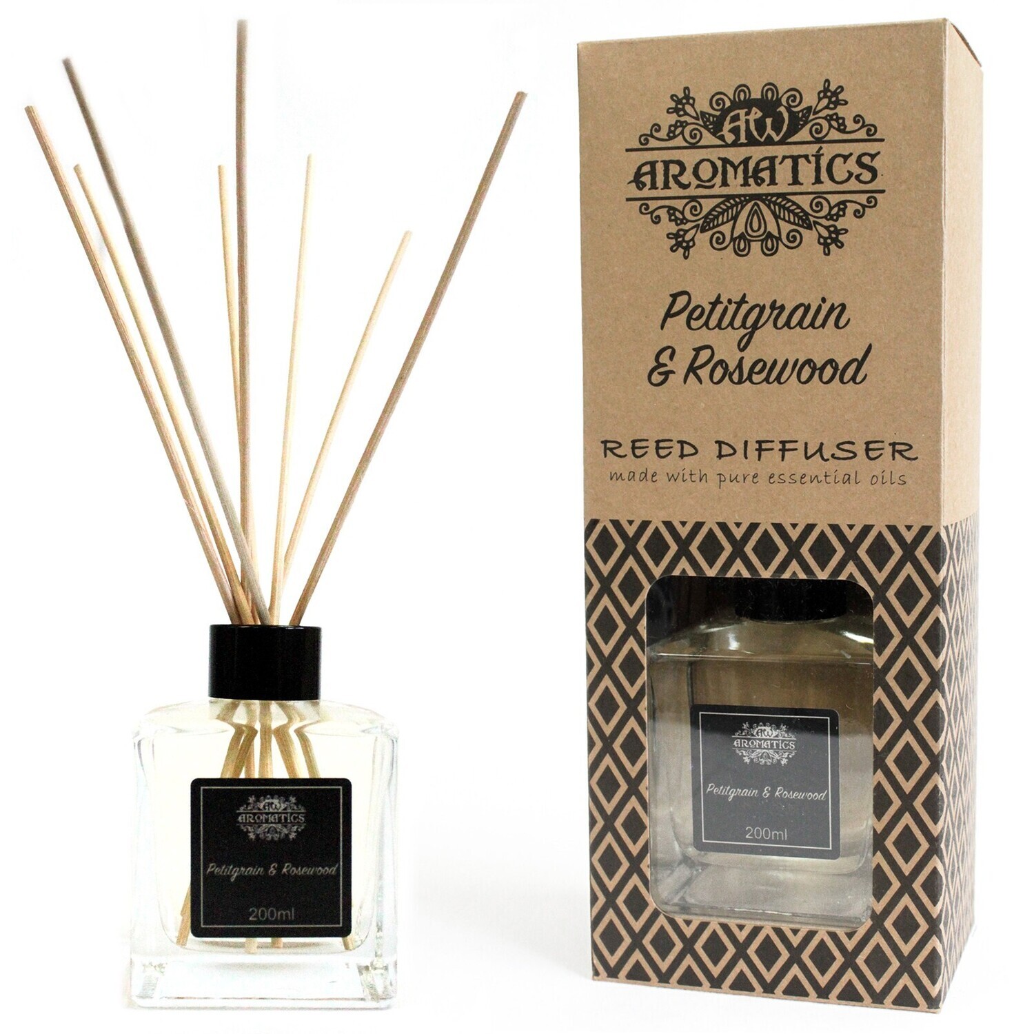 Petitgrain &amp; Rosewood Essential Oil Reed Diffuser