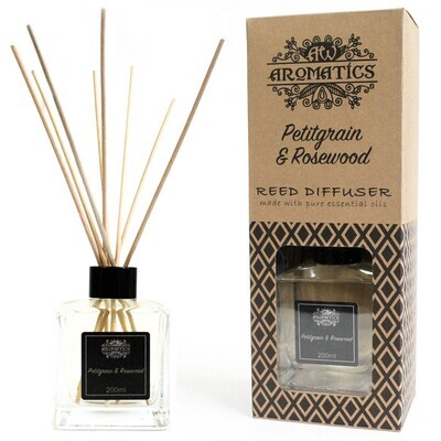 Petitgrain &amp; Rosewood Essential Oil Reed Diffuser