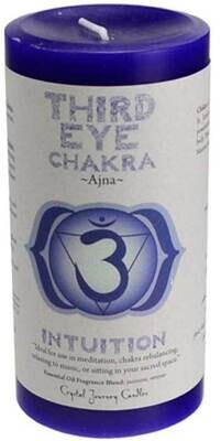 Third Eye Chakra pillar candle 3&quot; x 6&quot;
