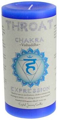 Throat Chakra pillar candle 3&quot; x 6&quot;
