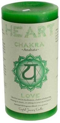 Heart Chakra pillar candle 3&quot; x 6&quot;