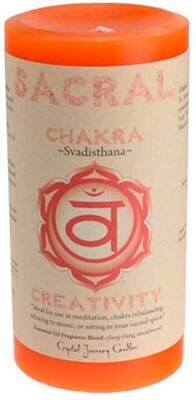 Sacral Chakra pillar candle 3&quot; x 6&quot;