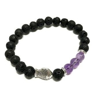 Amethyst with Fish charm