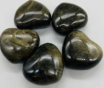 2&quot; Obsidian, Golden heart