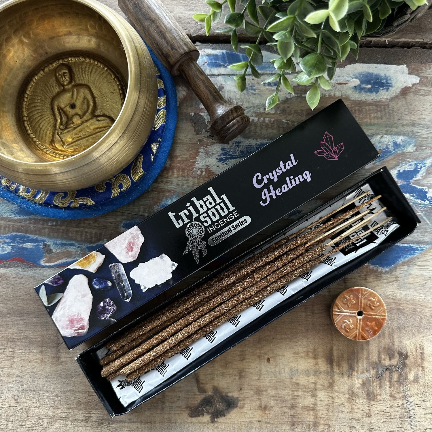 Crystal Healing with ceramic holder