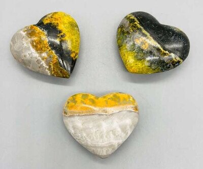 1 3/4&quot; Jasper, Bumble Bee heart