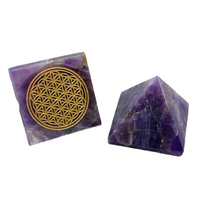 Amethyst Flower of Life pyramid (25-30mm)