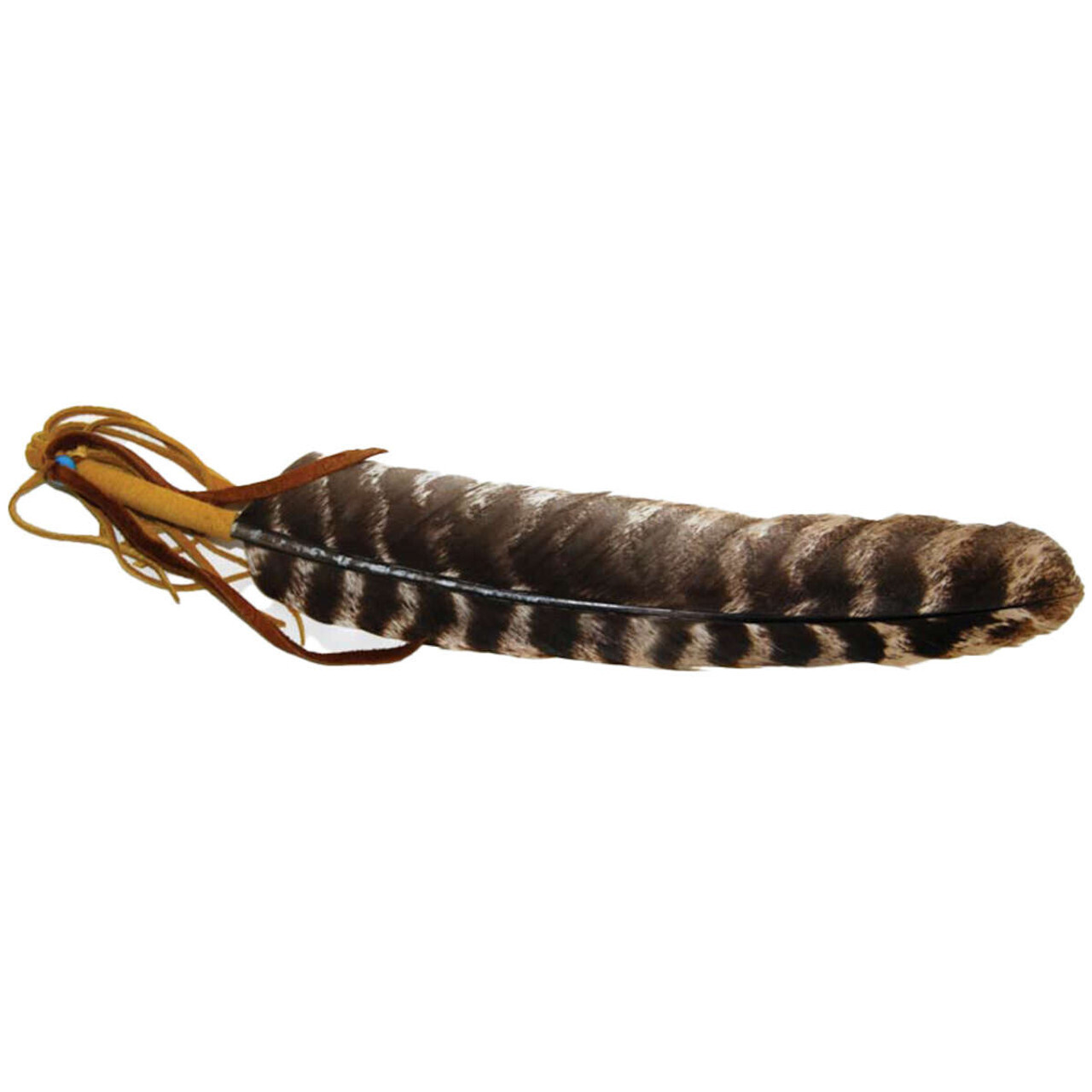Leather Wrapped smudging feather 12&quot;