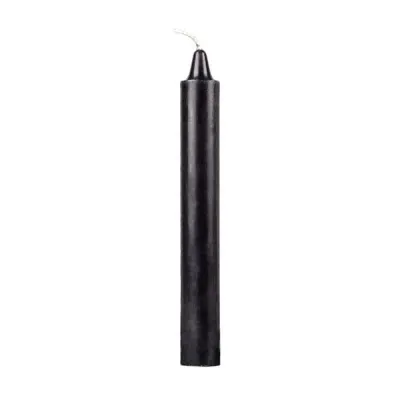 Black 6" taper candle