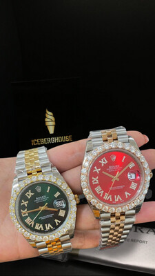 Rolex 41MM Datejust 15MM Moissanite VVS D Bezel Watch Custom