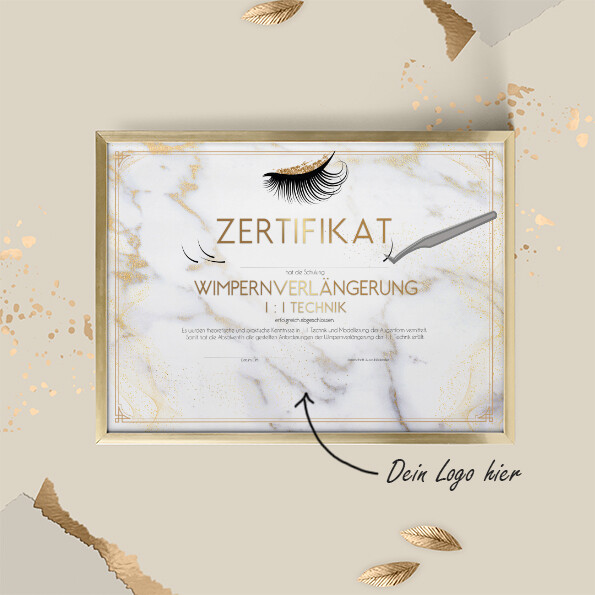 Zertifikate DIN A4 - Wimpernverlängerung 1 : 1 Technik