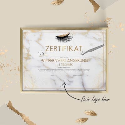 Zertifikate DIN A4 - Wimpernverlängerung 1 : 1 Technik