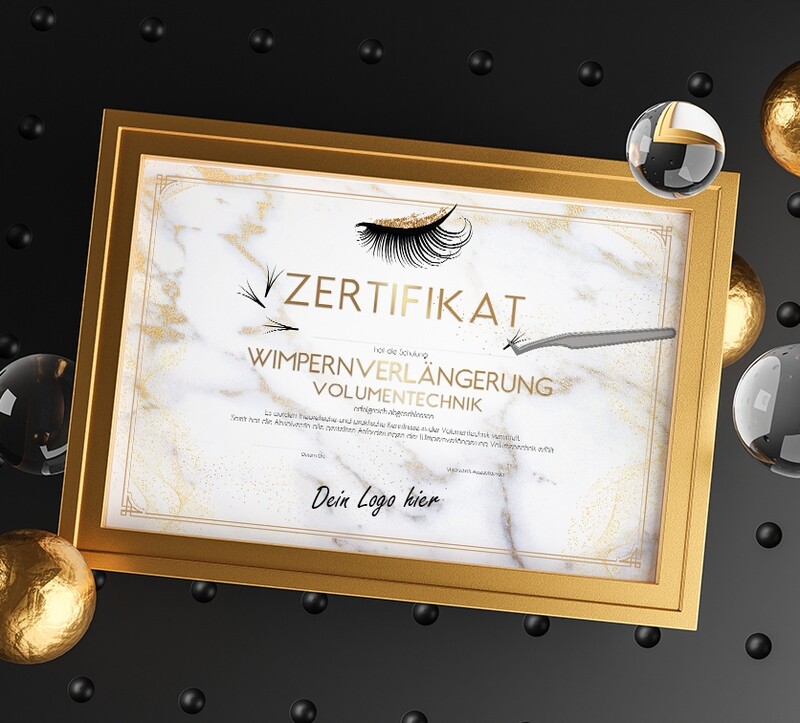 Zertifikat DIN A4 - Wimpernverlängerung Volumentechnik