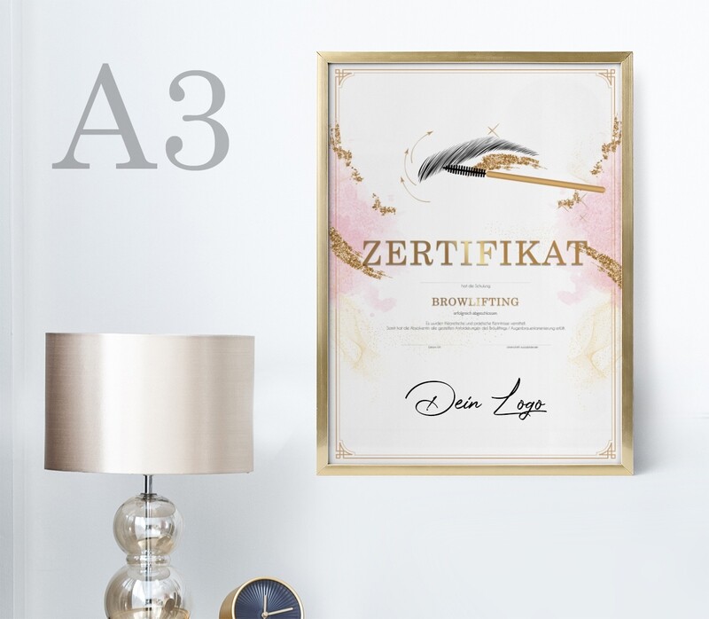 Zertifikat DIN A3 - Browlifting / Augenbrauenlifting