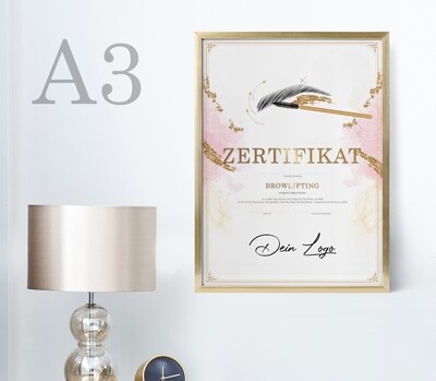 Zertifikat DIN A3 - Browlifting / Augenbrauenlifting