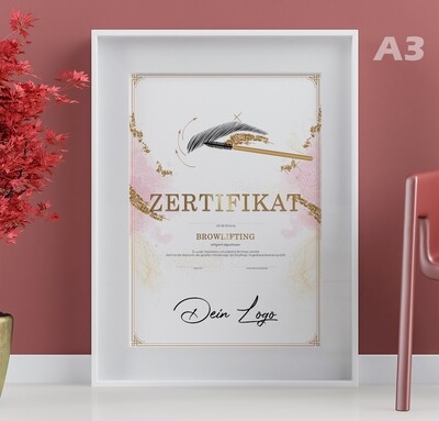 Zertifikat DIN A3 - Browlifting / Augenbrauenlifting