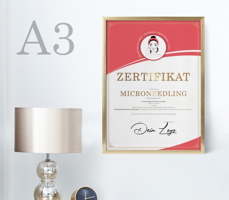 Zertifikat DIN A3 - Microneedling