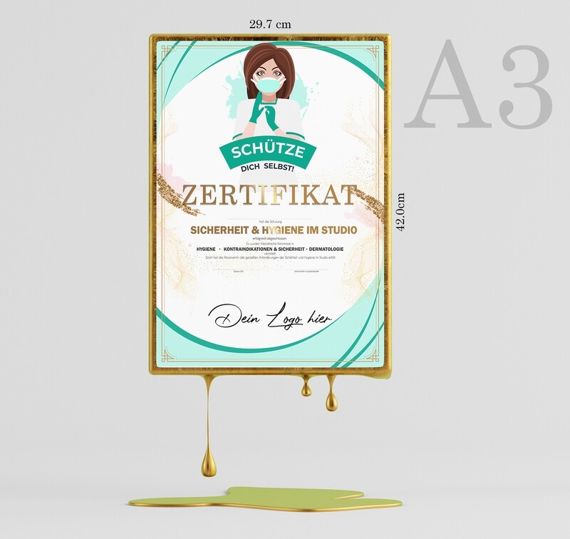 Zertifikat DIN A3 -Semi Permanent