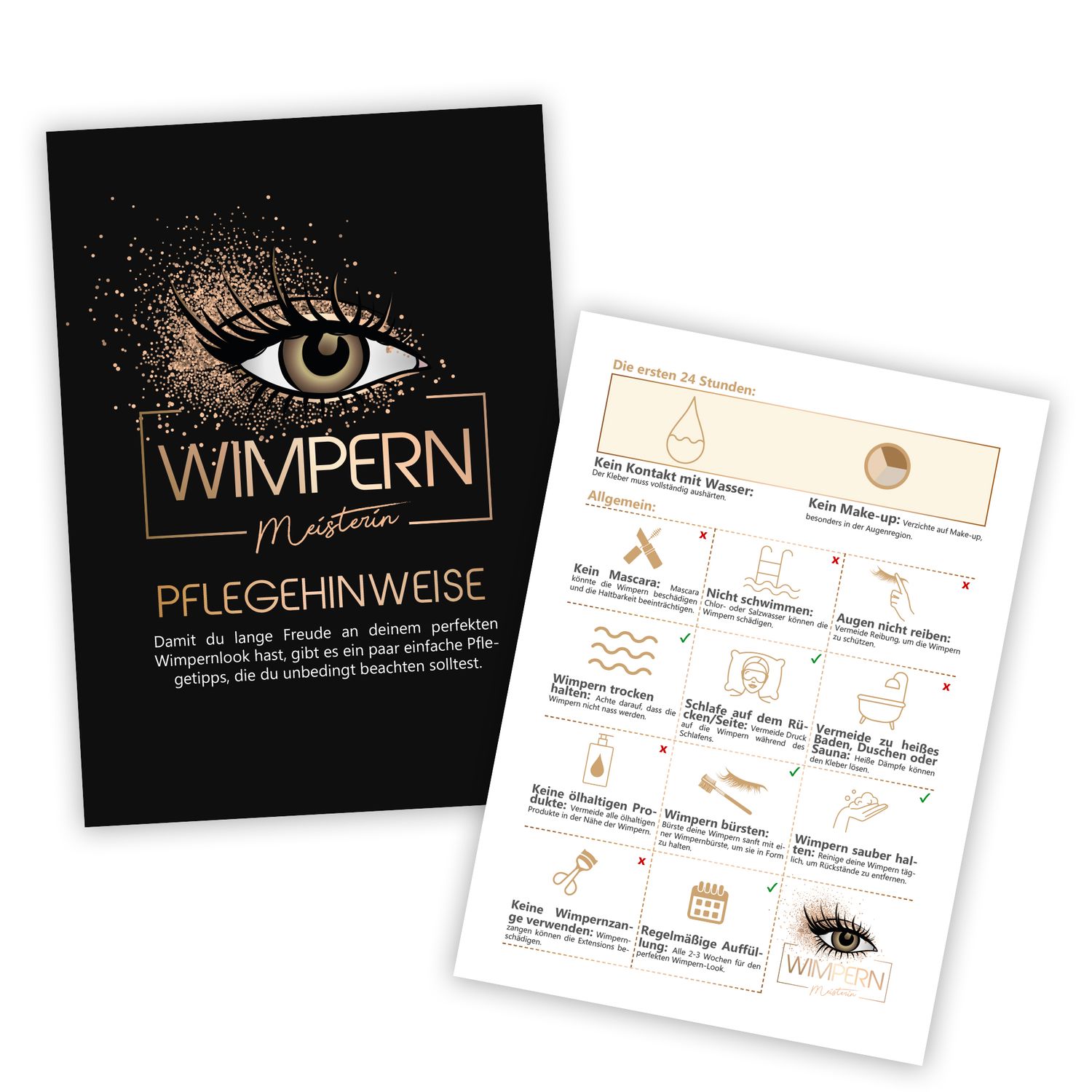 Pflegehinweise Wimpernverlängerung