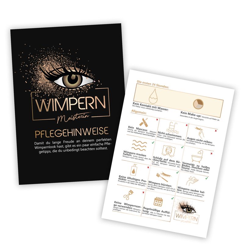 Pflegehinweise Wimpernverlängerung