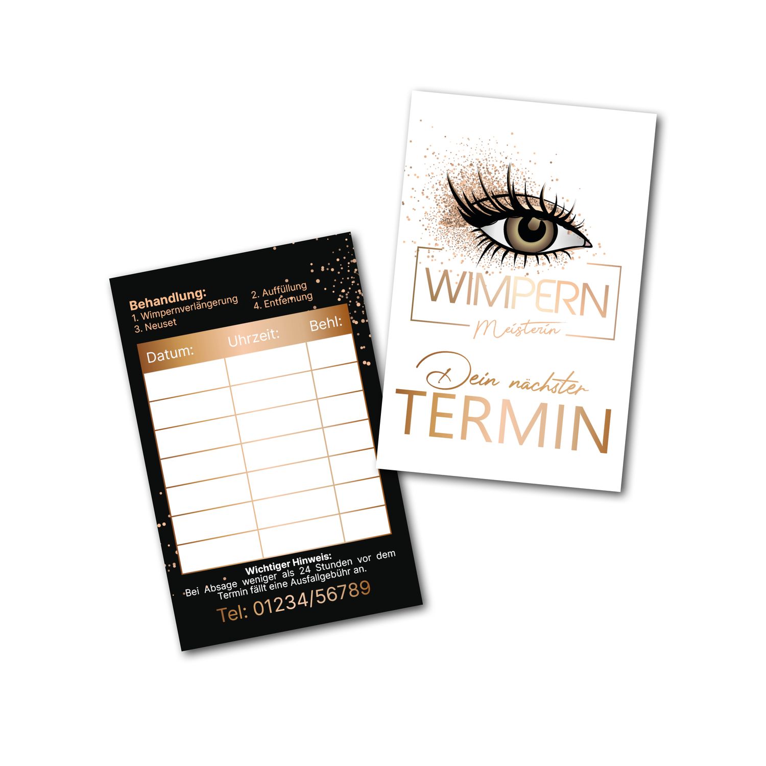 Terminkarten Wimpernverlängerung